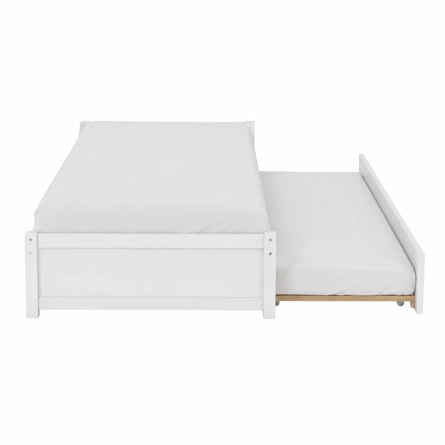Letto con estraibile in legno bianco 200x100/90 cm