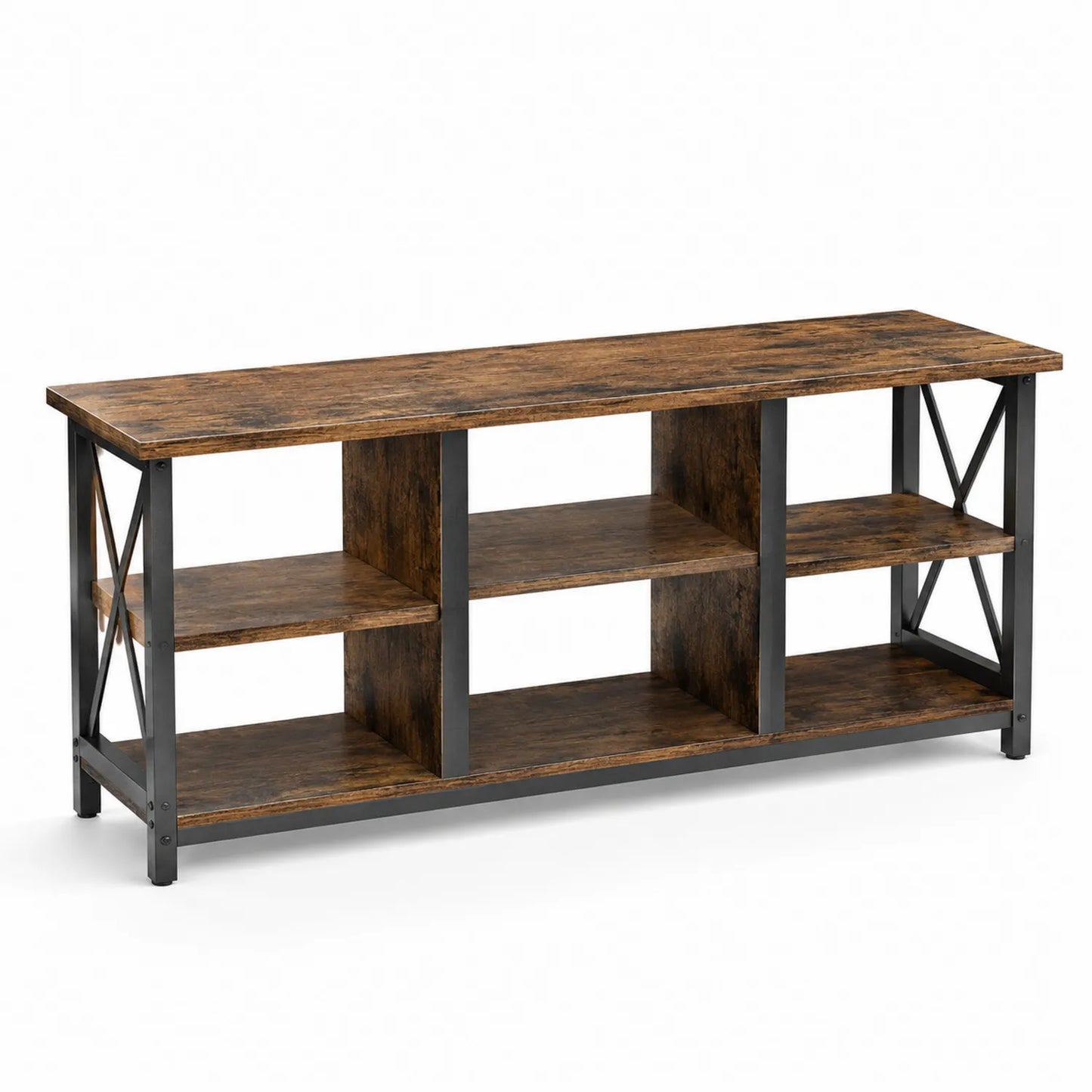 Mobile TV in Legno e Metallo 120x40x60cm Marrone