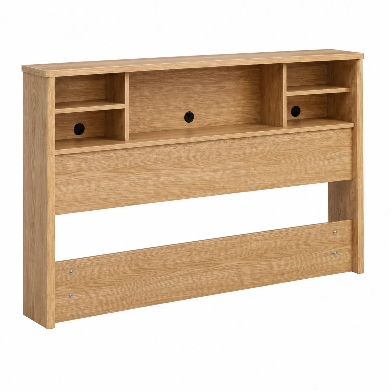 Testiera del letto in legno con scaffali integrati